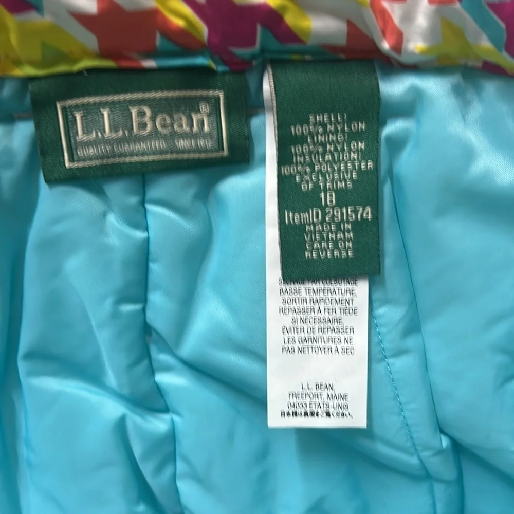 LL Bean Quilted Ski Pants Multi Colored